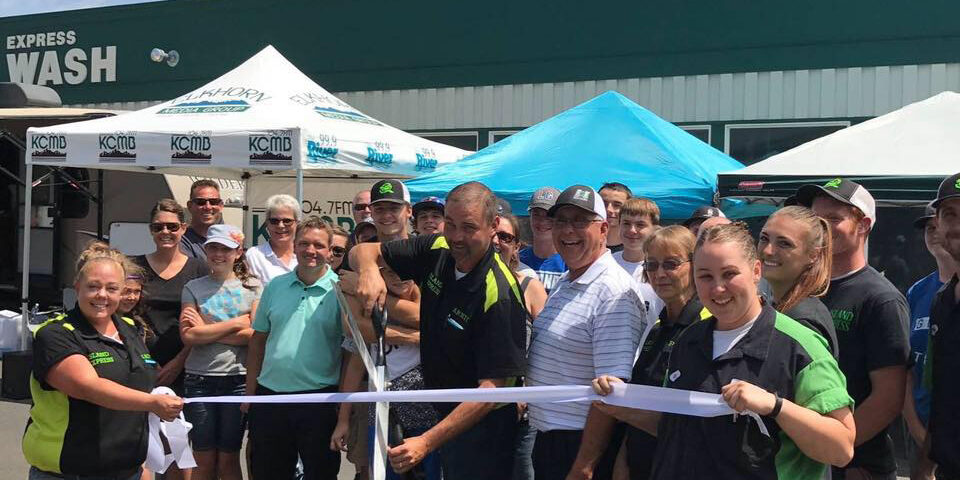 Island Express Lube and Car Wash ribbon cutting, by Arnie Peasley in 2018